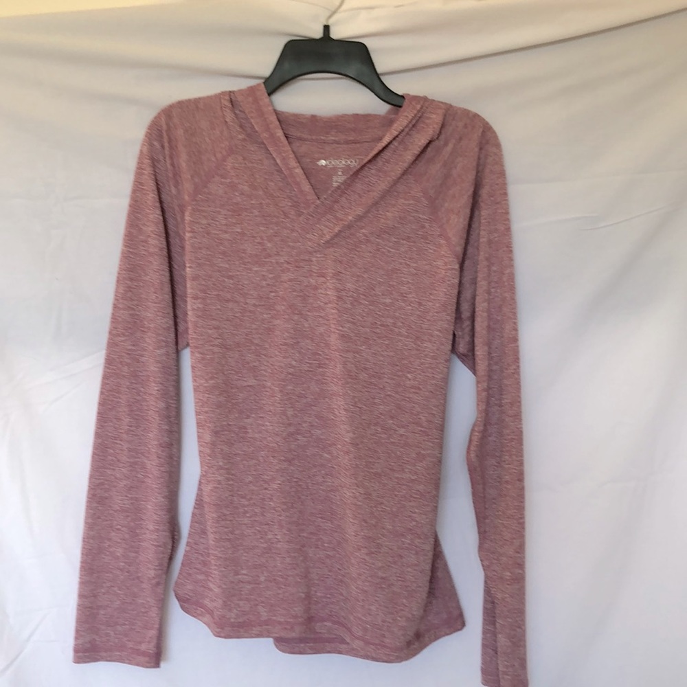 Ideology Lightweight Hooded Pullover - heathered cranberry